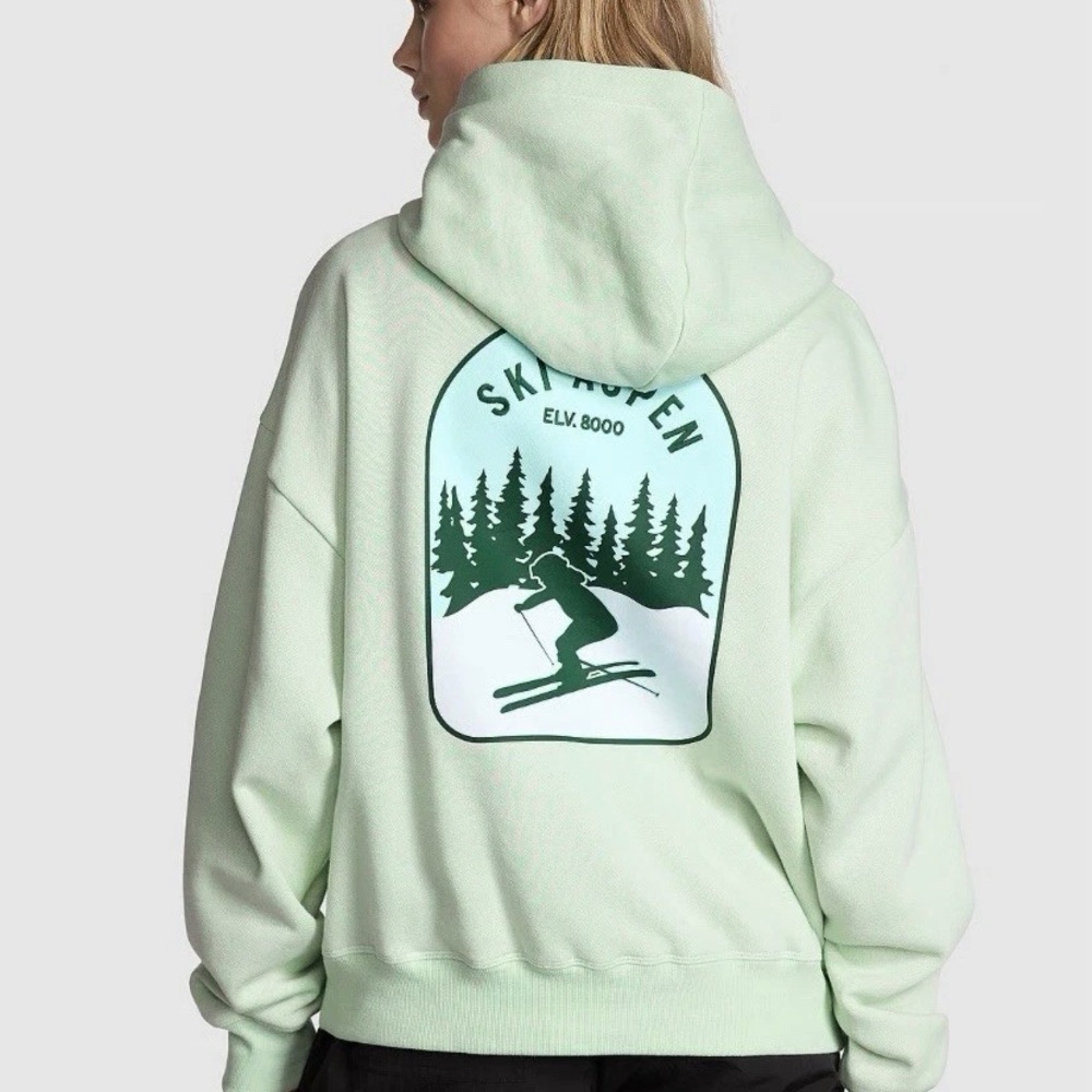 PINK Victoria's Secret Mint Green Pullover Hoodie - Picture 1 of 7